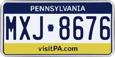 PA license plate MXJ8676