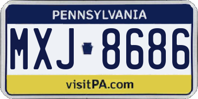 PA license plate MXJ8686