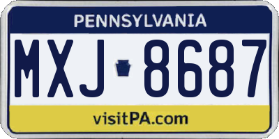 PA license plate MXJ8687