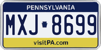 PA license plate MXJ8699