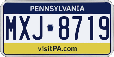 PA license plate MXJ8719