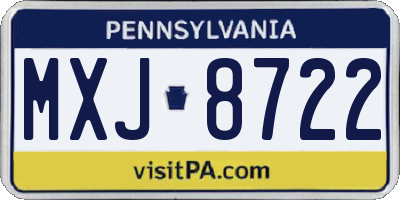 PA license plate MXJ8722