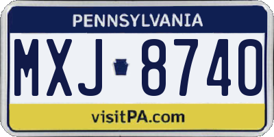 PA license plate MXJ8740