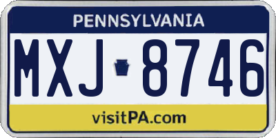 PA license plate MXJ8746