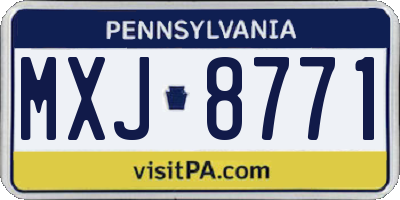 PA license plate MXJ8771