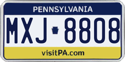 PA license plate MXJ8808
