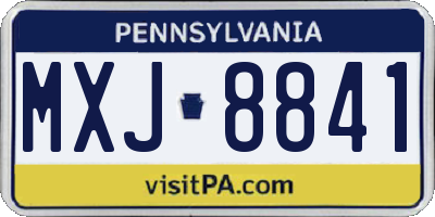 PA license plate MXJ8841