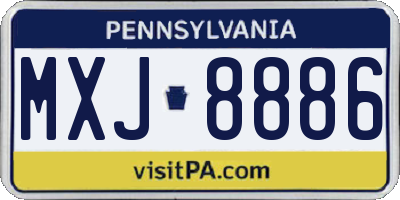 PA license plate MXJ8886