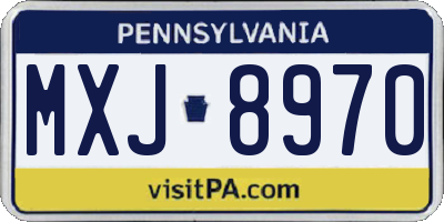 PA license plate MXJ8970