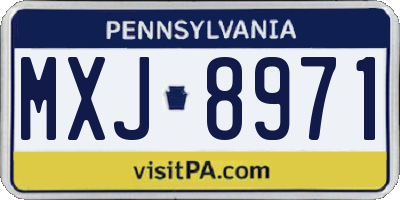 PA license plate MXJ8971