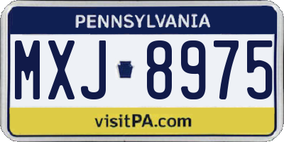 PA license plate MXJ8975