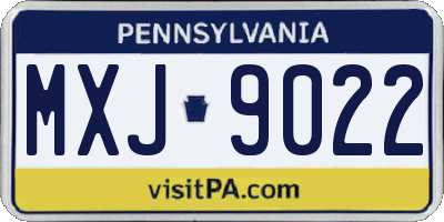 PA license plate MXJ9022