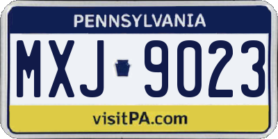 PA license plate MXJ9023