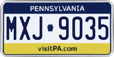 PA license plate MXJ9035