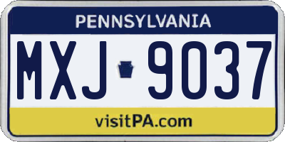 PA license plate MXJ9037
