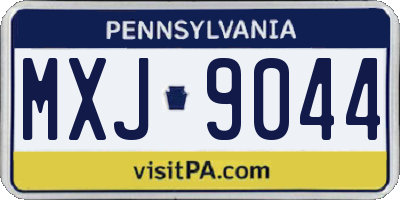 PA license plate MXJ9044