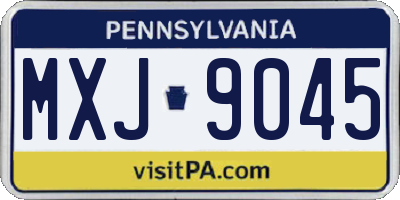 PA license plate MXJ9045