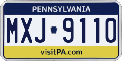 PA license plate MXJ9110