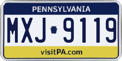 PA license plate MXJ9119