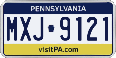 PA license plate MXJ9121
