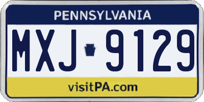 PA license plate MXJ9129