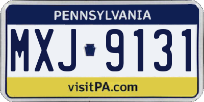 PA license plate MXJ9131