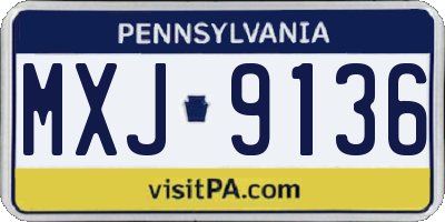 PA license plate MXJ9136