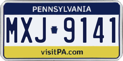 PA license plate MXJ9141