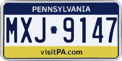 PA license plate MXJ9147