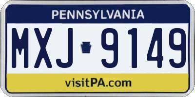 PA license plate MXJ9149