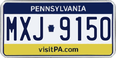 PA license plate MXJ9150