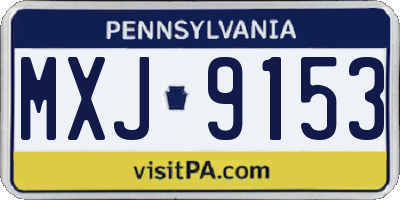 PA license plate MXJ9153