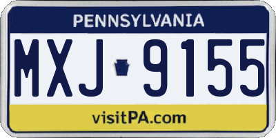 PA license plate MXJ9155