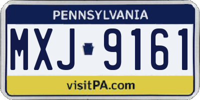 PA license plate MXJ9161