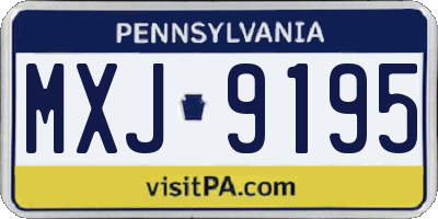 PA license plate MXJ9195