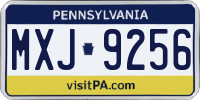 PA license plate MXJ9256