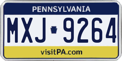 PA license plate MXJ9264
