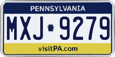 PA license plate MXJ9279