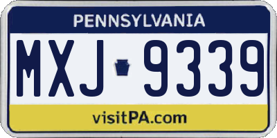 PA license plate MXJ9339