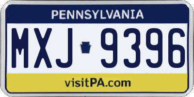 PA license plate MXJ9396