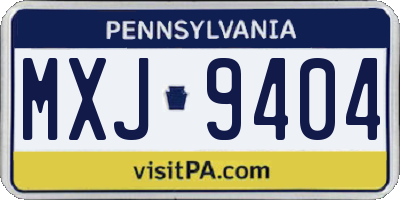 PA license plate MXJ9404