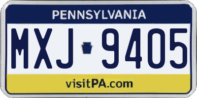 PA license plate MXJ9405