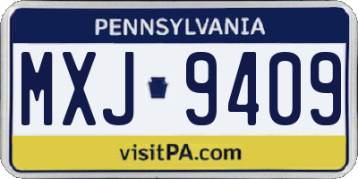 PA license plate MXJ9409