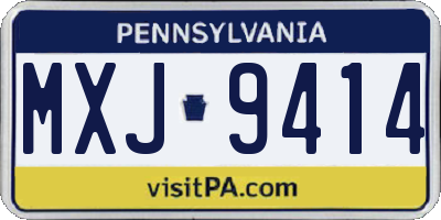 PA license plate MXJ9414