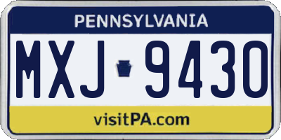 PA license plate MXJ9430