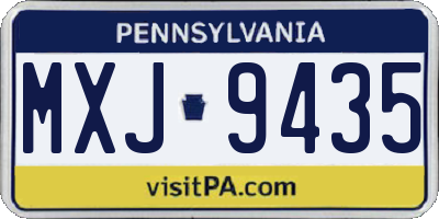 PA license plate MXJ9435