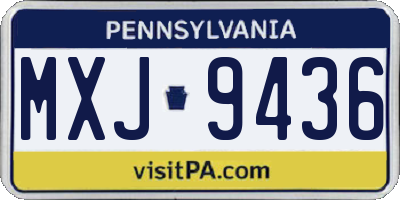 PA license plate MXJ9436
