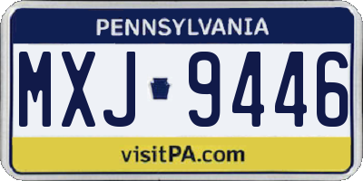 PA license plate MXJ9446