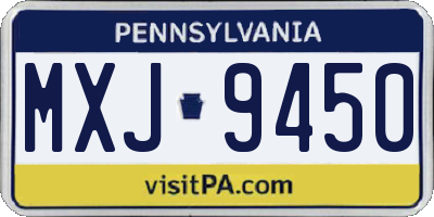 PA license plate MXJ9450