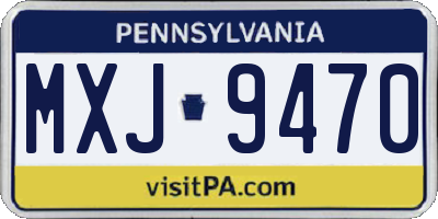 PA license plate MXJ9470